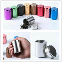 Airtight Smell Proof Container Aluminum Herb Solid Color Stash Jar Tea Coffee Storage Box Tea Box