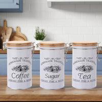 3pc/Set Coffee Bean Airtight Kitchen Food Storage Organizer Container Box Food-grade Storage Fresh Breathing Sugar Tea Iron Cans