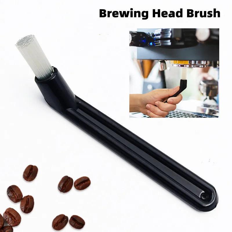 12cm Cleaning Brush Spoon Coffee Machine Brewing Head Short Handle Elbow Coffee Cleaning Brush Coffee Spoon for Coffee Machine