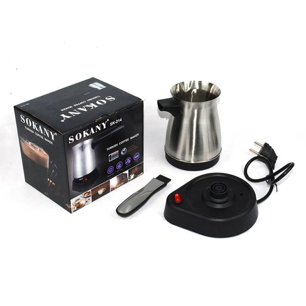 600W 220V Electric Espresso Utensils Turkish Greek Coffee Maker Stainless Steel Moka Pot Coffee Machine Home Kitchen Appliances