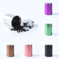 Airtight Smell Proof Container Aluminum Herb Solid Color Stash Jar Tea Coffee Storage Box Tea Box