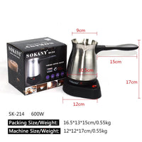 600W 220V Electric Espresso Utensils Turkish Greek Coffee Maker Stainless Steel Moka Pot Coffee Machine Home Kitchen Appliances