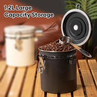 Large Capacity Coffee Storage Container Stainless Steel Coffee Bean Can Sealing Coffee Filling Food Storage Container