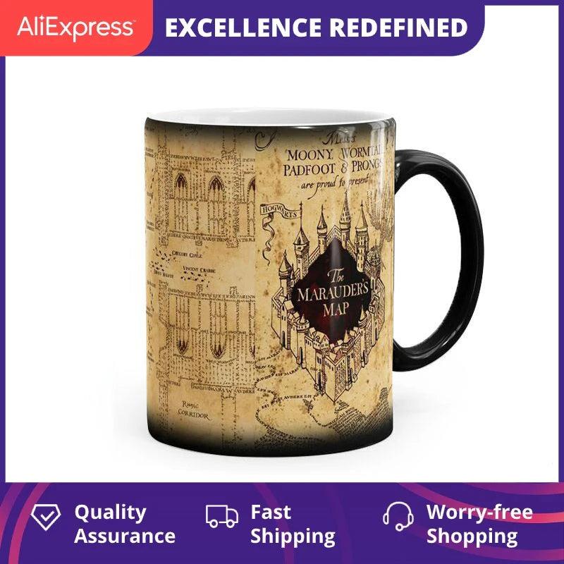 Creative Magic Mug,Color Changing Mug Marauders Map Mischief Managed Wine Tea Cup  Hot Drink Cup Creative Drinkware Gifts