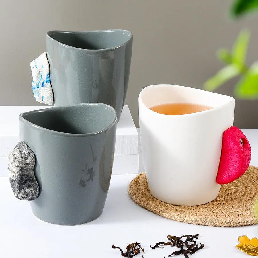 Creative Irregular Large Capacity Mugs Ins Home Climbing Ceramic Mug High Value Coffee Water Cup