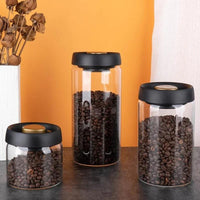 1Pcs Coffee Beans storage Vacuum Sealed Tank Glass Food Fresh Storage Jars Moisture-proof Air Extraction Vacuum seal container