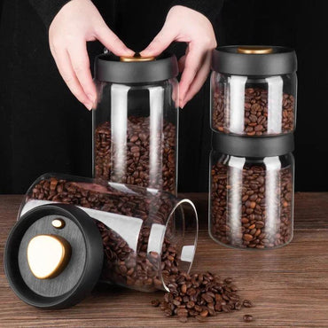 1Pcs Coffee Beans storage Vacuum Sealed Tank Glass Food Fresh Storage Jars Moisture-proof Air Extraction Vacuum seal container