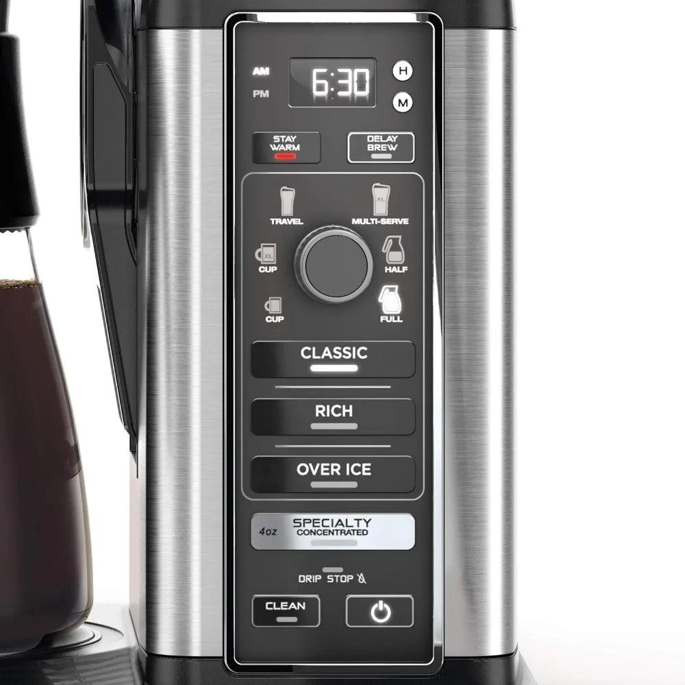 Specialty Coffee Maker, Hot & Iced Coffee, 6 Brew Styles, 8 Sizes,10-Cup Carafe, Fold-Away Frother, Permanent Filter