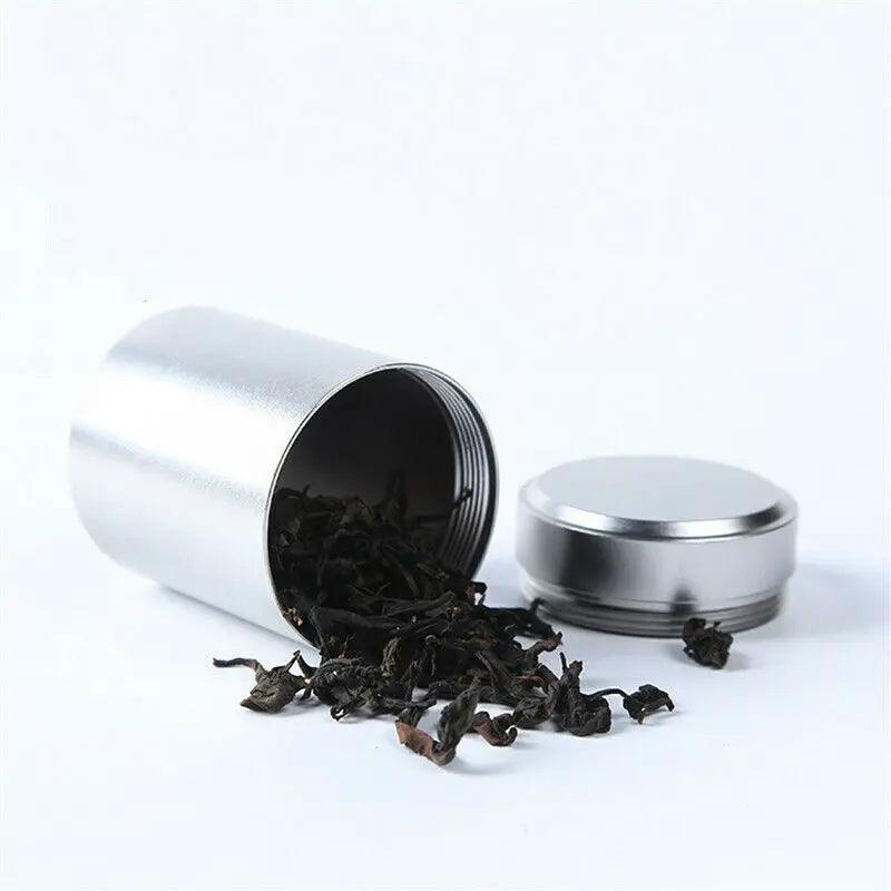 Airtight Smell Proof Container Aluminum Herb Solid Color Stash Jar Tea Coffee Storage Box Tea Box